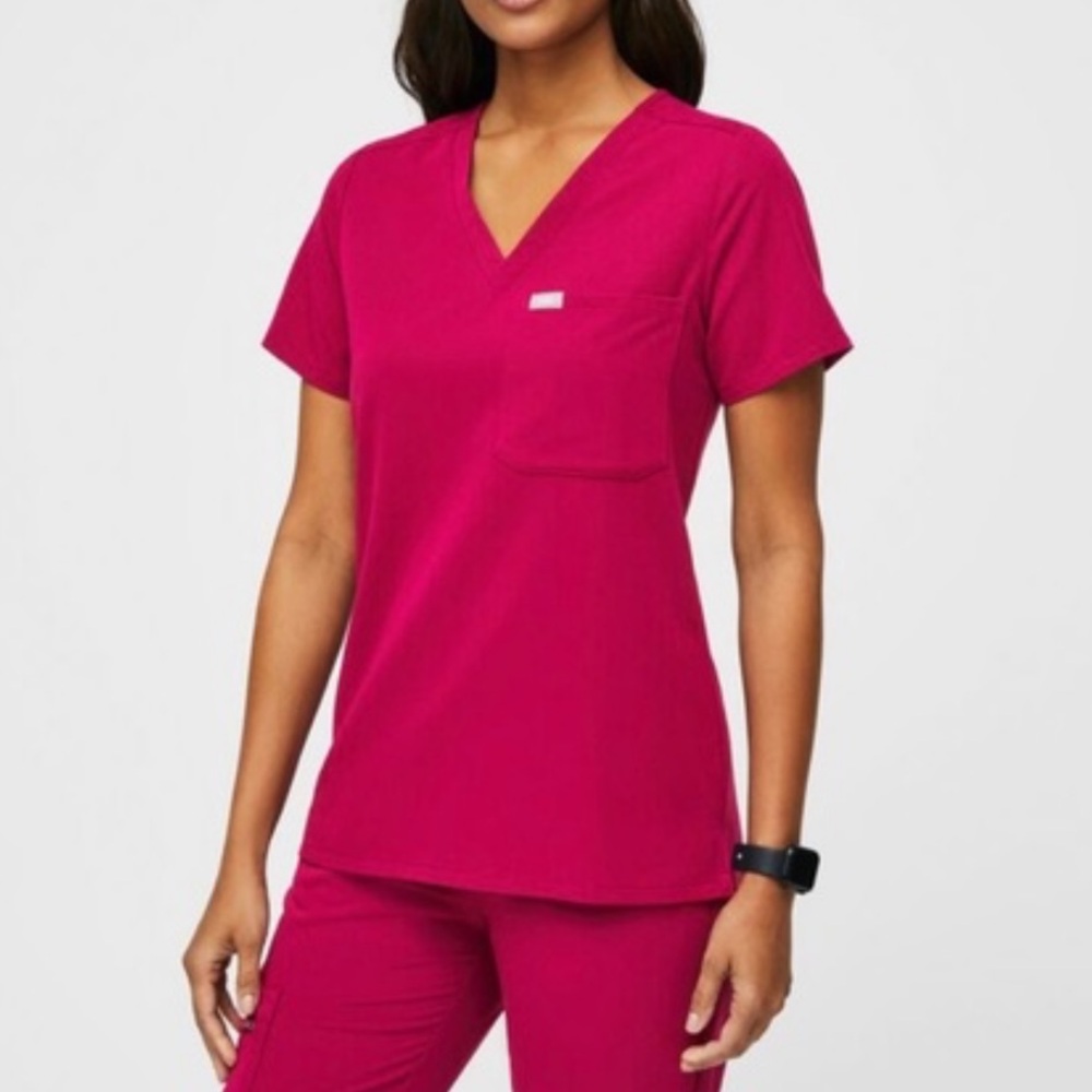 Figs Hot Pink Scrub Top